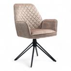 Eetkamerstoel William | Taupe | Velvet/velours stof, Huis en Inrichting, Stoelen, Ophalen, Nieuw, Industrieel