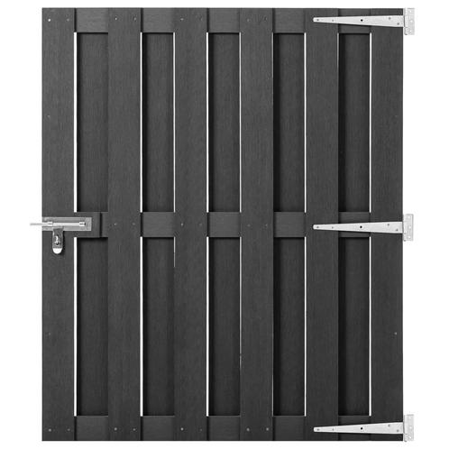 vidaXL Poort 100x112 cm HKC grijs, Tuin en Terras, Tuinpoorten, Nieuw, Verzenden