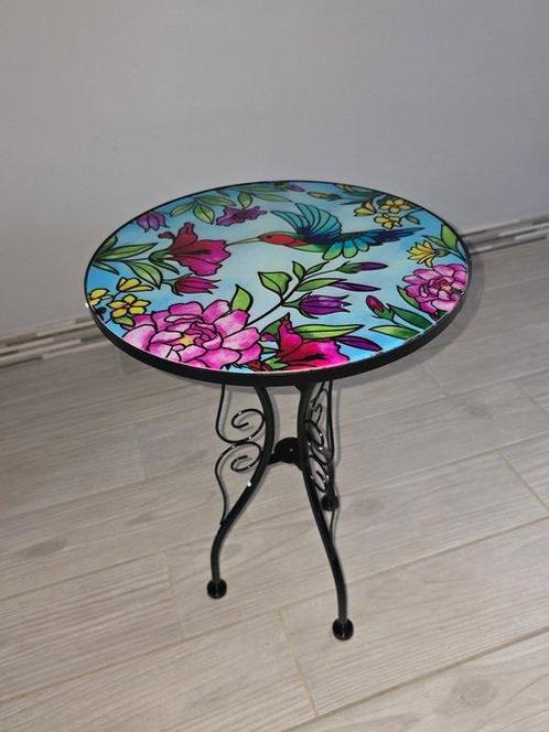 Tavolinetto da caffè base in vetro - In ferro - Bijzettafel, Antiek en Kunst, Kunst | Designobjecten