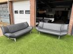 LEOLUX Tango banken relax design2x 3 zit bankstel grijs leer, Huis en Inrichting, Banken | Bankstellen, Design, Rechte bank, Vierpersoons of meer