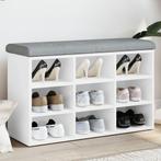 vidaXL Schoenenbank 82x32x50 cm bewerkt hout wit, Huis en Inrichting, Verzenden, Nieuw
