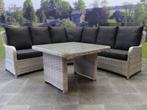 Bilbao hoek dining loungeset 4-delig wit grijs, Tuin en Terras, Tuinsets en Loungesets, Ophalen of Verzenden, Nieuw, Wicker