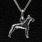 Zilveren Duitse dog oren gecoupeerd ketting hanger - klein, Verzenden, Nieuw