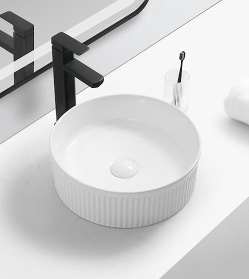 SALE - Stamvik 37 - Glans wit - Waskom -  -  - Keramiek -, Doe-het-zelf en Verbouw, Sanitair, Nieuw, Ophalen of Verzenden
