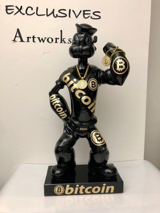 GF Exclusives - XL 58cm Bitcoin x Popeye Artwork By: GF, Antiek en Kunst, Kunst | Designobjecten