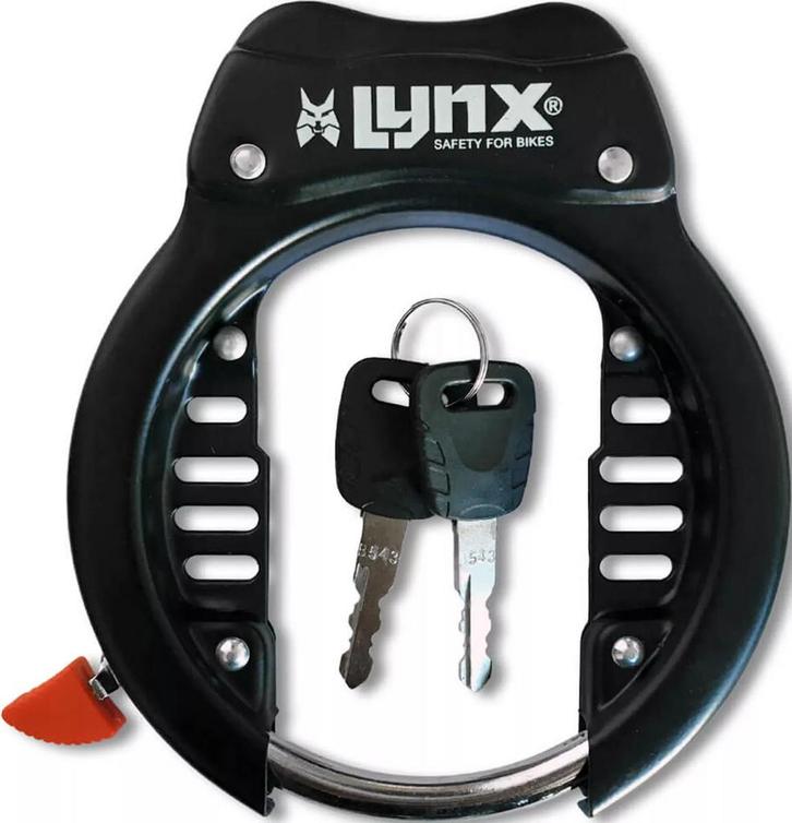 Frameslot Lynx zwart 66 mm 410730, Fietsen en Brommers, Fietsaccessoires | Fietssloten, Nieuw, Verzenden