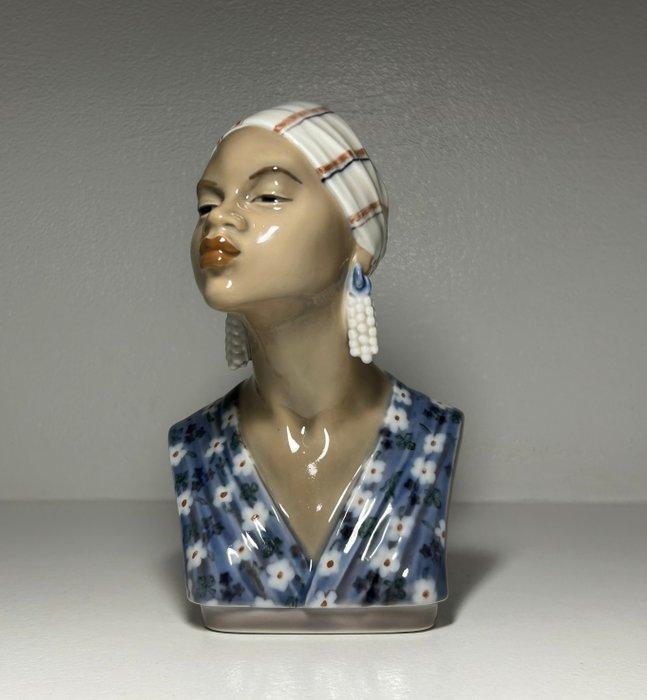 Dahl Jensen - Beeldje - Bust of African Woman DJ #1211. -, Antiek en Kunst, Antiek | Glas en Kristal