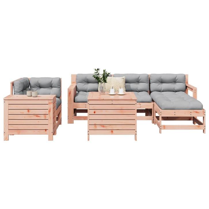 vidaXL 7-delige Loungeset massief douglas vurenhout, Tuin en Terras, Tuinsets en Loungesets, Loungeset, Nieuw, Verzenden