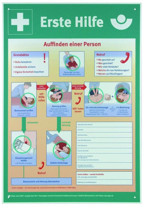 Dehn Eerste Hulp-bord BGI/GUV-I 510 Duitse taal - 700052, Doe-het-zelf en Verbouw, Alarmsystemen, Overige typen, Nieuw, Verzenden