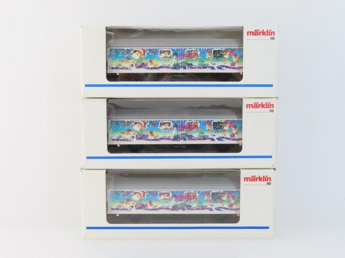 Märklin H0 - 94007 - Modeltrein goederenwagon (3) - 3x Kerst, Hobby en Vrije tijd, Modeltreinen | H0