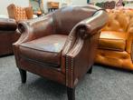 Chesterfield Maarssen !! Bruin Leren Chesterfield Club Chair, Huis en Inrichting, Fauteuils, Ophalen, Zo goed als nieuw, Leer
