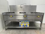 Woktafel / 3 branders / 70x170