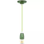 Retro porseleinen lamp - GROEN - E27 fitting - pendel, Nieuw, Ophalen of Verzenden, Led-lamp