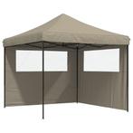 Partytent inklapbaar pop-up met 2 zijwanden taupe (Overige), Verzenden, Nieuw