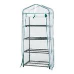 [en.casa] Tuinkas Chaam foliekas 158x69x49 cm wit, Tuin en Terras, Verzenden, Nieuw