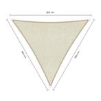 Driehoek schaduwdoek - Ivoor - Waterdoorlatend - 3,6 x 3,6 x, Tuin en Terras, Schaduwdoeken, Ophalen of Verzenden, Nieuw
