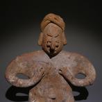 Colima, Westkust Mexico Terracotta Gezeten figuur. 12 cm, Verzamelen, Mineralen en Fossielen