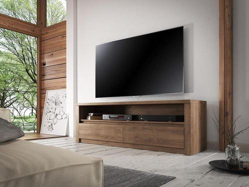 TV-Meubel in Eiken - 130x53x53cm - TV kast 2 lades, Huis en Inrichting, Kasten | Televisiemeubels, 50 tot 75 cm, Nieuw, Overige materialen