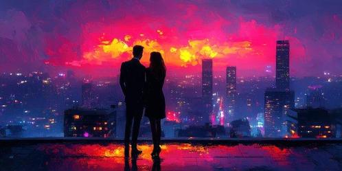 Iconica - Skyline Lovers · XXL, Antiek en Kunst, Kunst | Schilderijen | Modern