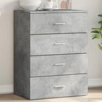 vidaXL Dressoir 60x39x80 cm bewerkt hout betongrijs, Verzenden, Nieuw, 50 tot 100 cm, 25 tot 50 cm