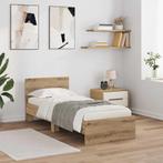 vidaXL Bedframe met hoofdeinde Artisan Eiken 75 x 190 cm, Verzenden, Nieuw, Bruin, Hout