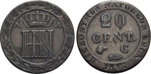 20 Centimes 1812 C Westfalen-koenigreich Hieronymus Napol..., Postzegels en Munten, Munten | Europa | Niet-Euromunten, Verzenden