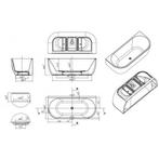 Half Vrijstaand Ligbad BWS Jordan 170x75 Cm Wit Waste Wit, Doe-het-zelf en Verbouw, Sanitair, Ophalen of Verzenden, Nieuw