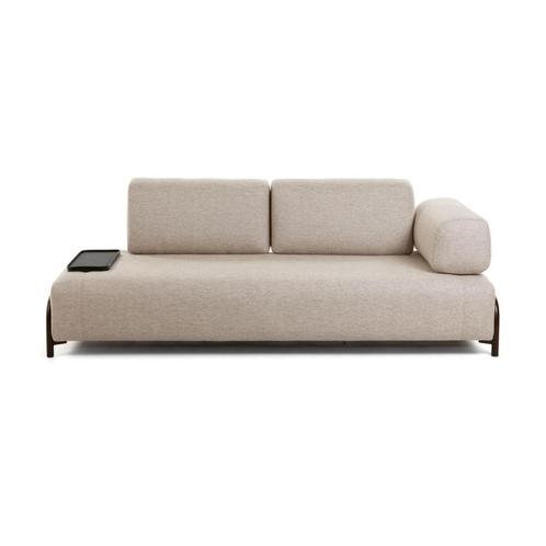 *WOONWINKEL* Kave Home Compo 3-zitsbank Met Dienblad Beige, Huis en Inrichting, Banken | Bankstellen, Nieuw, Verzenden
