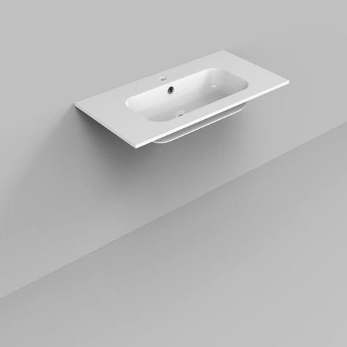 Wastafel Marble BWS 90,5x46x1,5 cm Glans Wit (1 kraangat), Doe-het-zelf en Verbouw, Sanitair, Overige typen, Nieuw, Ophalen of Verzenden