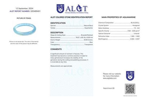 ALGT Gecertificeerd - Exclusieve Natuurlijke Aquamarijn, Verzamelen, Mineralen en Fossielen