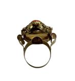 Ring - 14 karaat Geel goud Koraal, Sieraden, Tassen en Uiterlijk, Ringen, Nieuw
