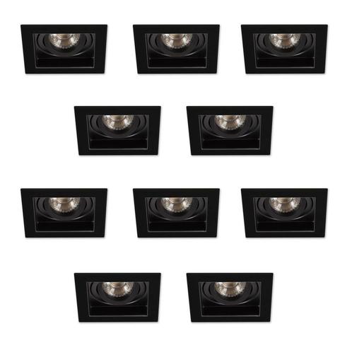 Set Axl inbouwspots 10 stuks zwart Binnenverlichting, Huis en Inrichting, Lampen | Spots, Verzenden