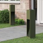 vidaXL Zonne LED Padverlichting 2 pcs Olijf Groen, Verzenden, Nieuw