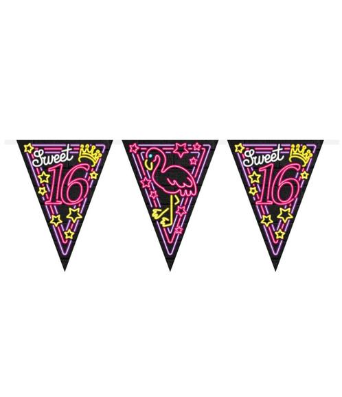 Slingers 16 jaar Sweet 16 Neon 10m, Hobby en Vrije tijd, Feestartikelen, Nieuw, Verzenden