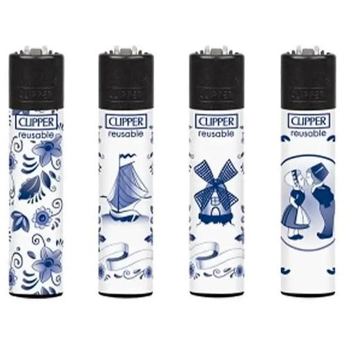 Clipper Aansteker - Delfts Blauw       4 stuks, Verzamelen, Rookartikelen, Aanstekers en Luciferdoosjes, Nieuw, Ophalen of Verzenden