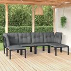 vidaXL 6-delige Loungeset poly rattan zwart en grijs, Verzenden, Nieuw, Rvs, Loungeset