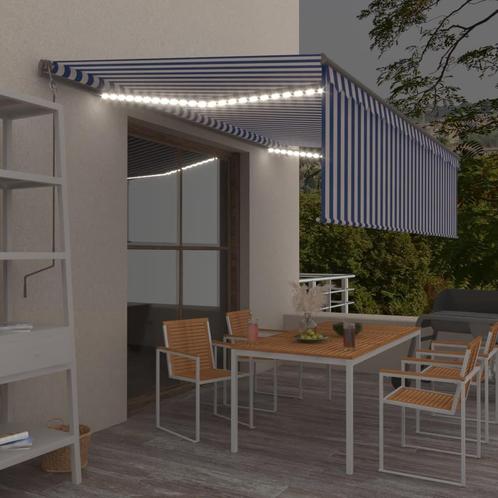 vidaXL Luifel handmatig uittrekbaar met rolgordijn LED 5x3 m, Tuin en Terras, Zonneschermen, Nieuw, Verzenden