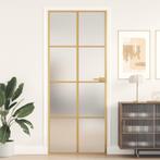 vidaXL Binnendeur smal 83x201,5 cm gehard glas en aluminium, Verzenden, Nieuw