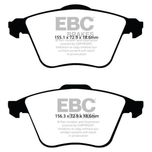 EBC 07-13 Mazda 3 2.3 Turbo Ultimax2 Front Brake Pads -, Auto-onderdelen, Remmen en Aandrijving, Ophalen of Verzenden