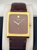 Seiko - Zonder Minimumprijs - 18K GP Oversize Brown Waffle, Sieraden, Tassen en Uiterlijk, Horloges | Antiek