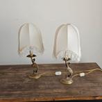 Nachtlampje (2) - voluut - Messing, Textiel - lamphouder, Antiek en Kunst, Curiosa en Brocante