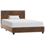 vidaXL Bedframe kunstsuède bruin 90x200 cm, Overige materialen, 90 cm, Eenpersoons, Bruin