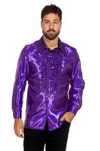 Disco Blouse Ruches Paars, Nieuw, Verzenden