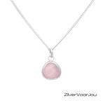 925 zilveren ketting met rozenkwarts hanger – zacht, liefdev, Sieraden, Tassen en Uiterlijk, Kettingen, Verzenden, Nieuw, Zilver