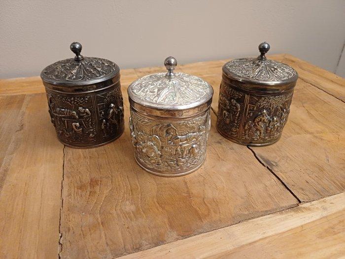 H.Hooijkaas - Theebus - Pot (3) - Verzilverd, Antiek en Kunst, Curiosa en Brocante