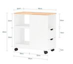 Rolbare Bijzettafel met Lades en Vakken – Wit en licht hout, Huis en Inrichting, Tafels | Bijzettafels, Verzenden, Nieuw