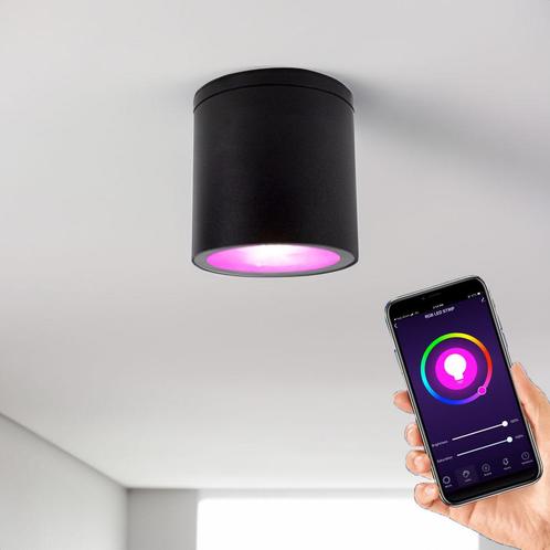 Smart Opbouw Plafondspot GU10 Rond Hue compatible Incl., Huis en Inrichting, Lampen | Spots, Metaal of Aluminium, Ophalen of Verzenden