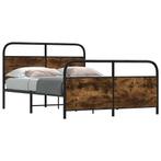 vidaXL Bedframe zonder matras bewerkt hout gerookt eiken, Bruin, Verzenden, Nieuw, Twijfelaar