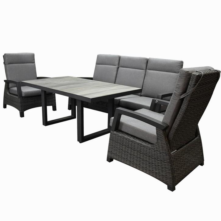 Dallas stoel bank dining loungeset 4 delig verstelbaar, Tuin en Terras, Tuinsets en Loungesets, Nieuw, Wicker, Ophalen of Verzenden