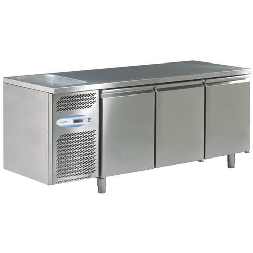 Koelwerkbank met 3 deuren met spoelbak links 178x70x85 cm, Zakelijke goederen, Horeca | Keukenapparatuur, Verzenden